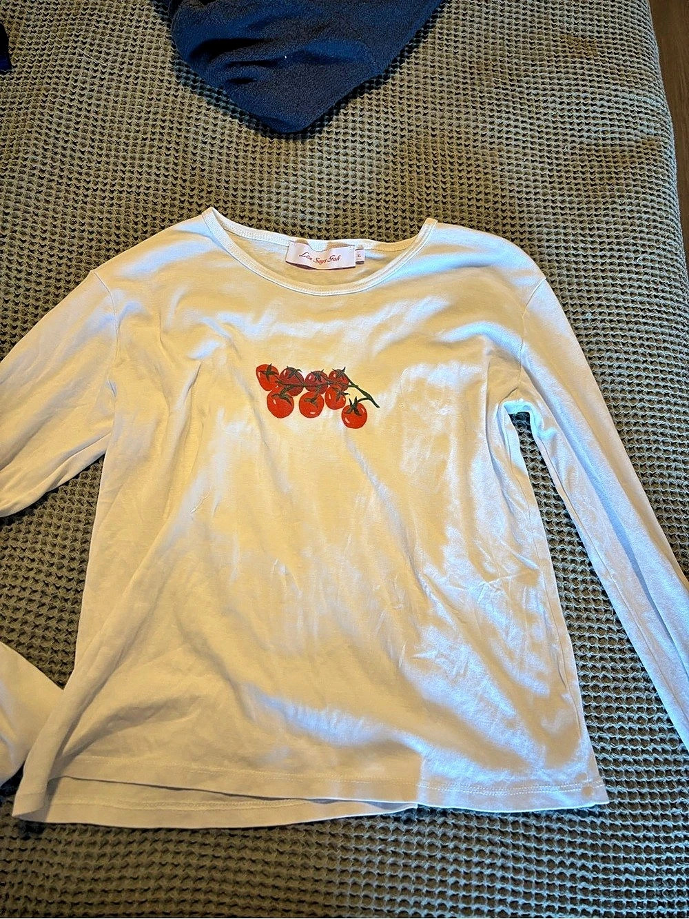 Lisa Says Gah Dana Long Sleeve Tee - Pomodoro Tomato Graphic White XL